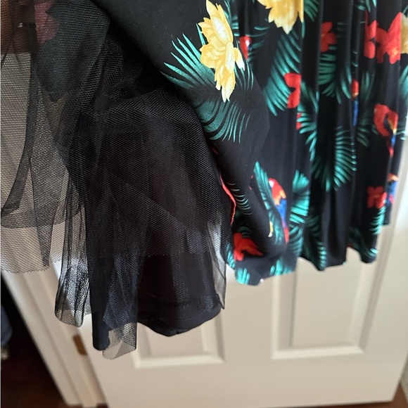 TORRID Retro Chic Black Dress with Vibrant Floral Accents and Crinoline - Picture 4 of 5